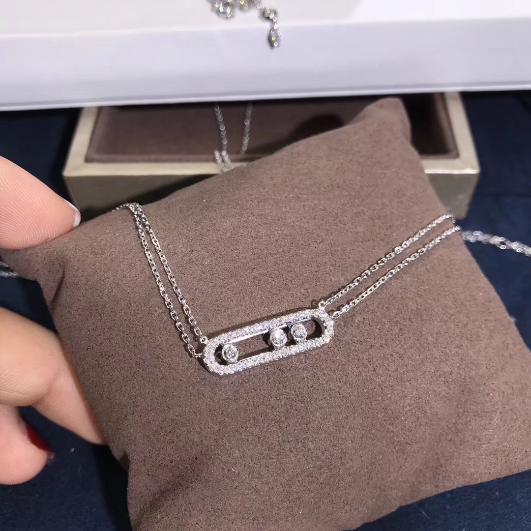 Messika Move Necklace 18K White Gold with Diamond Pendant