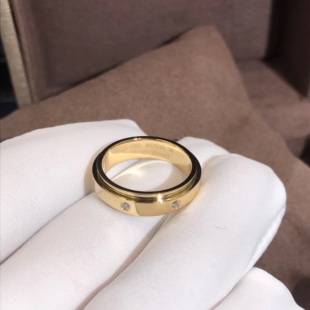 Piaget Possession Ring 18K Yellow Gold With Diamond Couple Ring Turnable G34PQ200