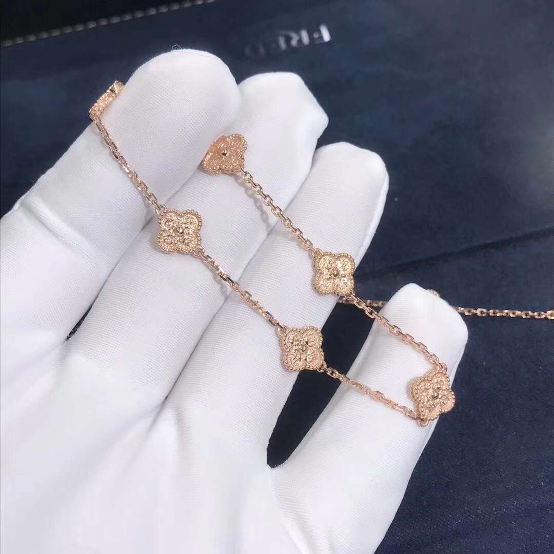 Van Cleef&Arpels Alhambra 6 motifs Bracelet 18K Rose Gold No Diamonds VCARO8DD00