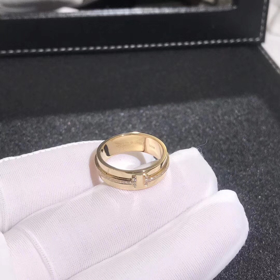 Tiffany T Ring 18k Yellow Gold With Diamonds Wedding Ring