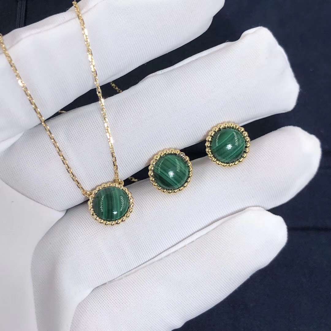 Van Cleef & Arpels Perlee Couleurs Earing 18K Yellow Gold No Diamonds Green Malachite 