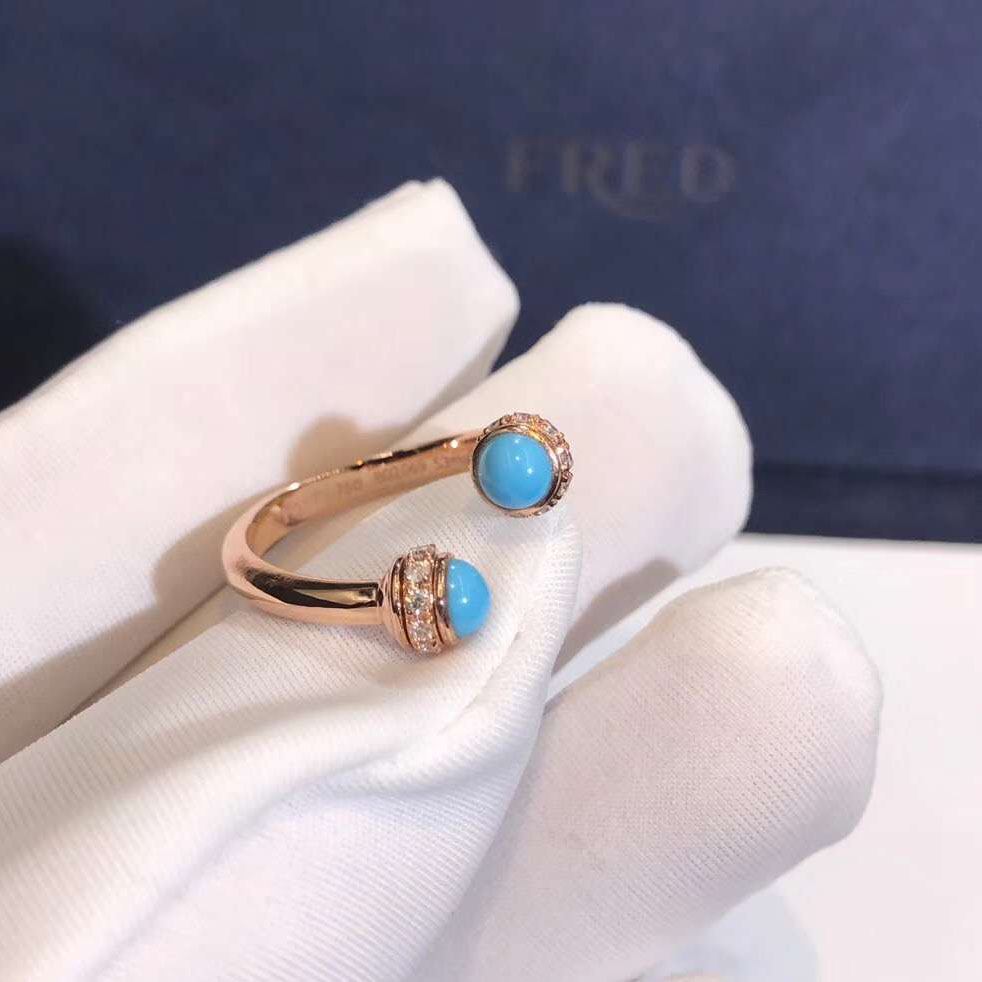 Piaget Possession Ring 18K Rose Gold Kallaite Stone With Diamonds  G34P7D00