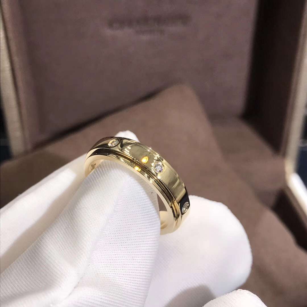 Piaget Possession Ring 18K Yellow Gold With Diamond Couple Ring Turnable G34PQ200