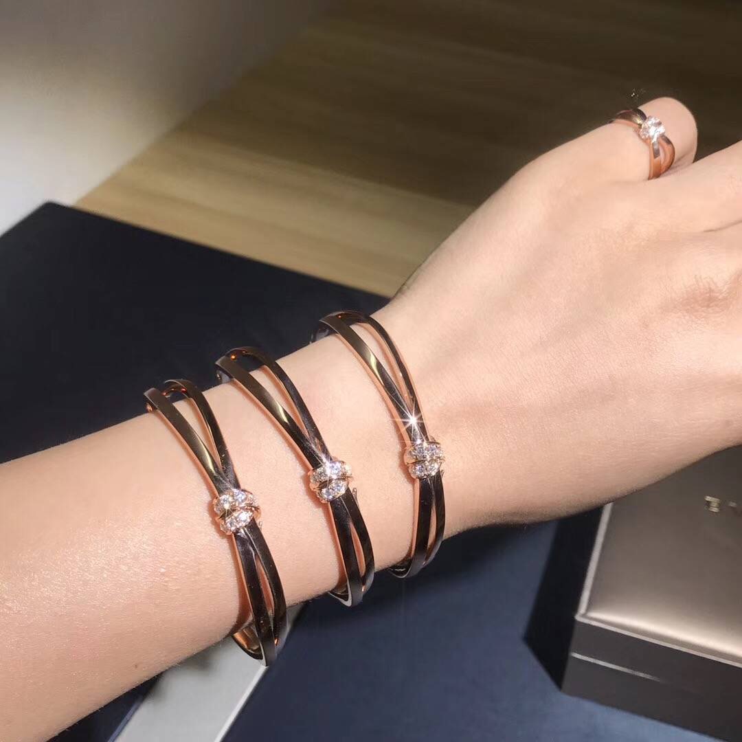 Chaumet Jeux De Liens Dimond Bracelet 18K Rose Gold With Diamonds 083227