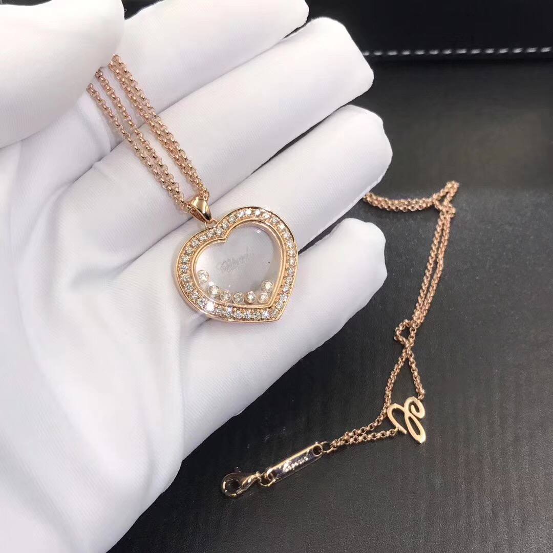 Chopard Happy Diamands Necklace 18K Rose Gold With Diamonds 799202-0003