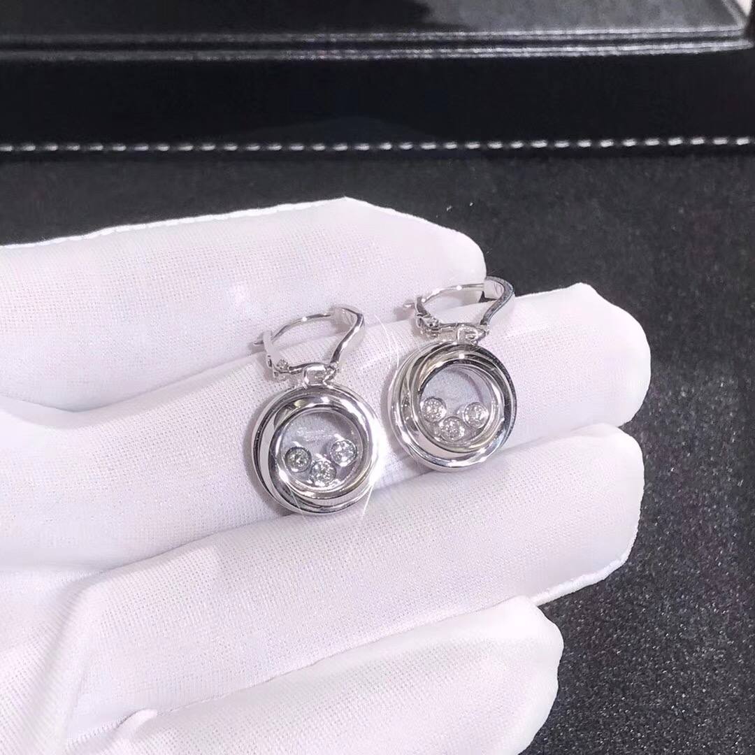 Chopard Happy Diamands Earing 18K White Gold With Diamonds 839216-1001