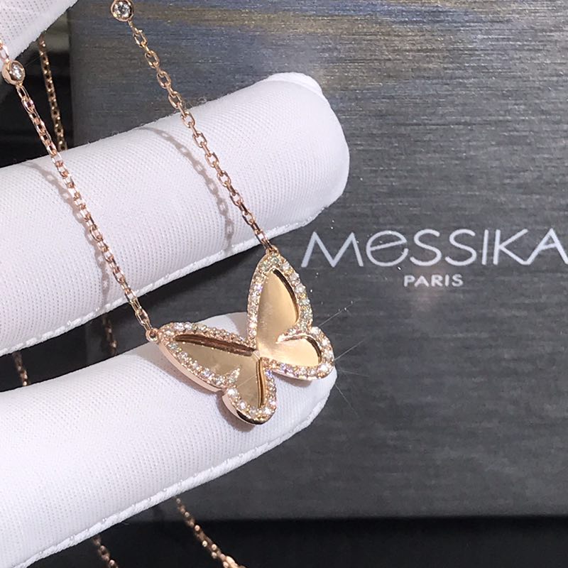 Messika Butterfly Necklace 18K Rose Gold With Diamonds 335650