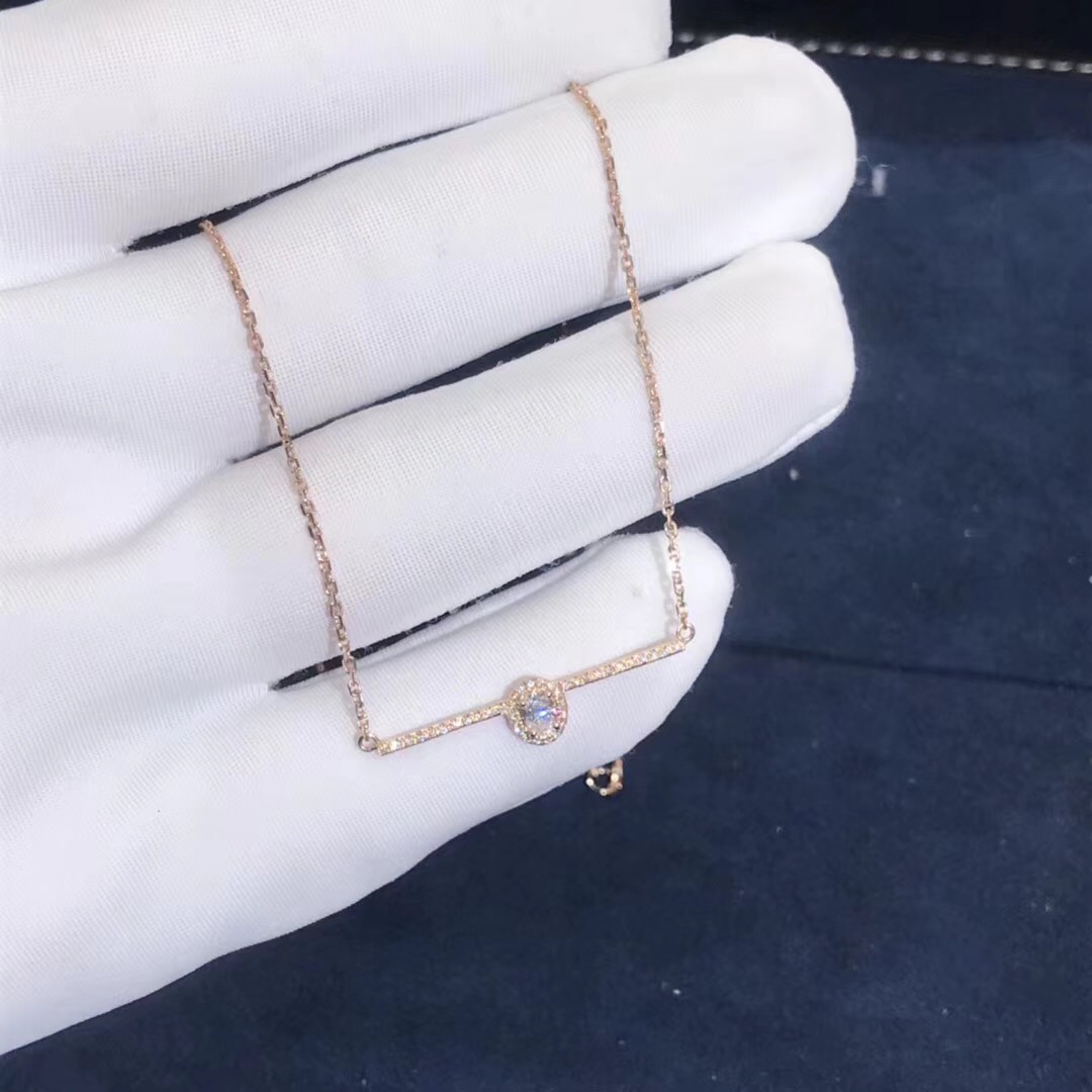 Messika GLAM ZAONE Necklace 18K Rose Gold Full Diamonds