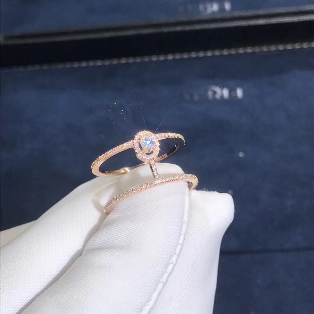Messika GLAM ZAONE Ring 18K Rose Gold Full Diamonds