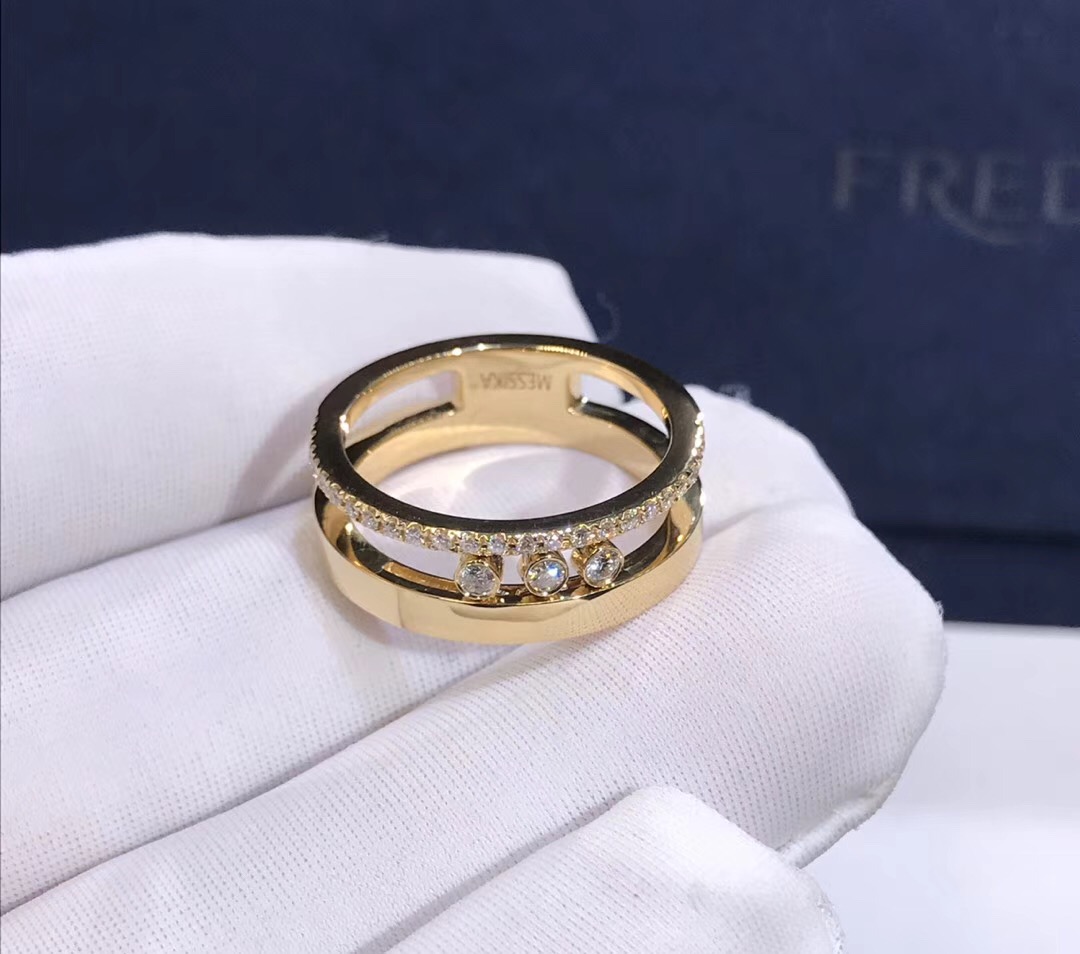 Messika Move Ring 18K Yellow Gold With Diamonds Dimonds Can Move