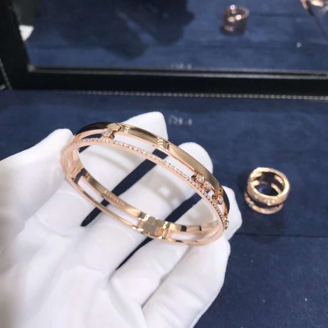 Messika Move Bracelet 18K Rose Gold With Diamonds 3 Dimonds Can Moving
