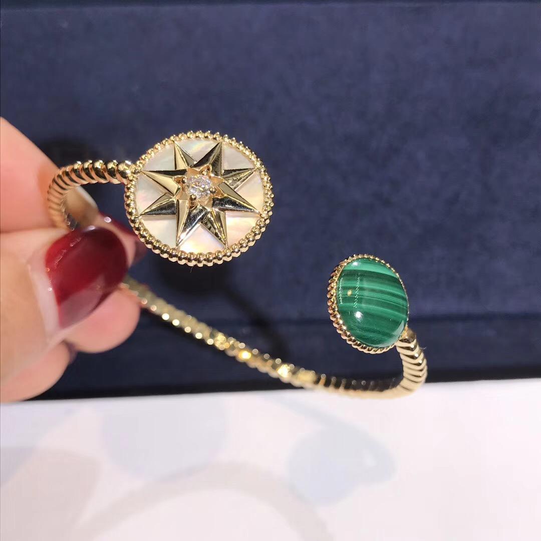 Dior Rose Des Vents Bracelet 18K Rose Gold with Diamond Mother White Malachite JRDV95114_0000