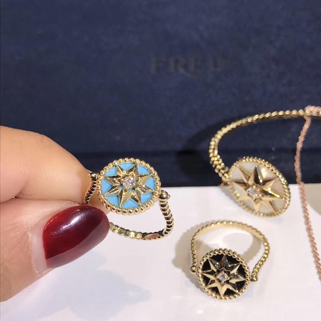 Dior Rose Des Vents Series 18K Yellow Gold with Diamond Kallaite Ring JRDV95039_0000