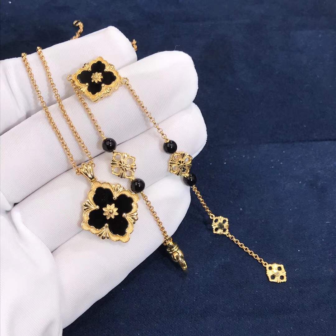 Buccellati Opera Series 18K Yellow Gold With Onyx No Diamond Necklace&Bracelet JAUPEN016643