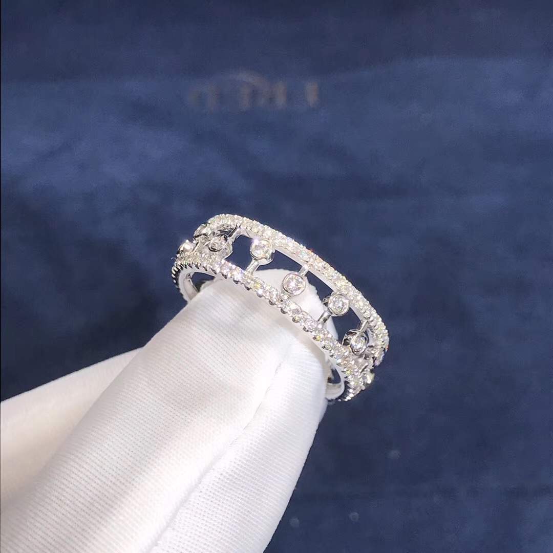 De Beers Dewdrop Series 18K White Gold With Diamond Ring J1FU05B00W