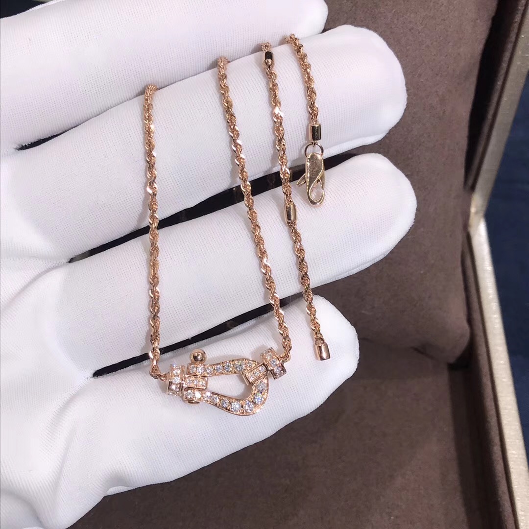 Fred Force 10 Series 18K Rose Gold With Diamond Necklace 7B0234