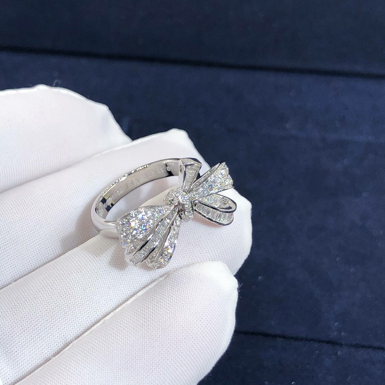 Graff Bow Series 18K White Gold Full Diamonds Ring RGR507
