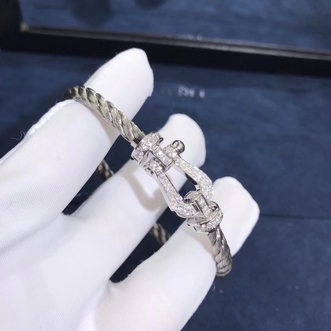 Fred Force 10 Series 18K White Gold Full Diamond Bracelet 0B0049-6B0111