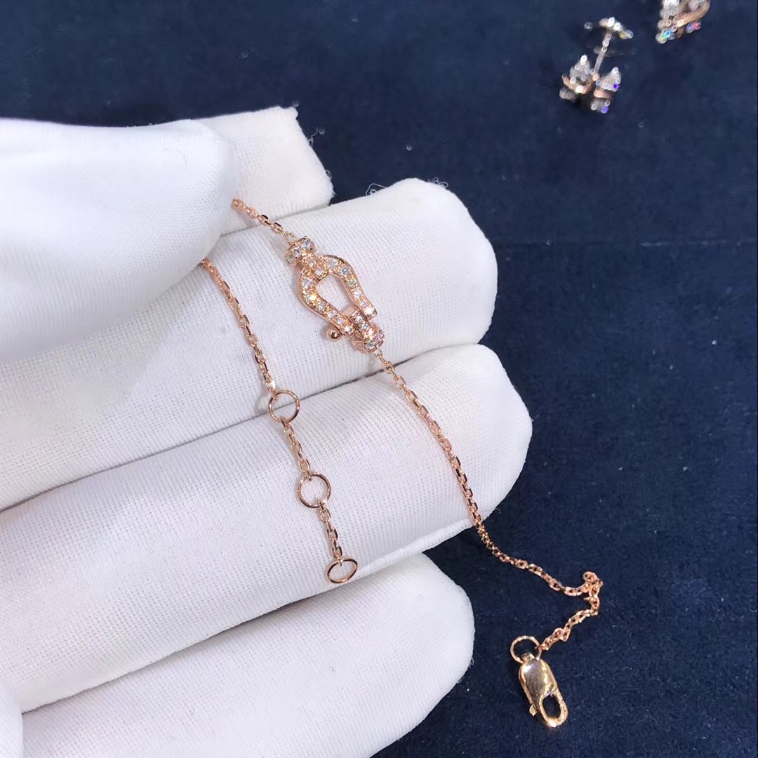 Fred Force 10 Series 18K Rose Gold Full Diamond SM Bracelet 6B0224