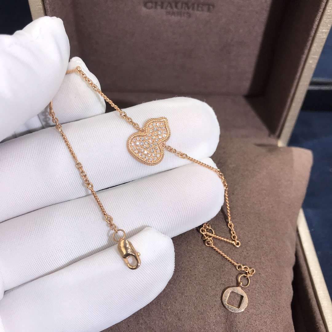 Qeelin Wulu Series 18K Rose Gold Full Diamond Bracelet WU-030-BL-RGD