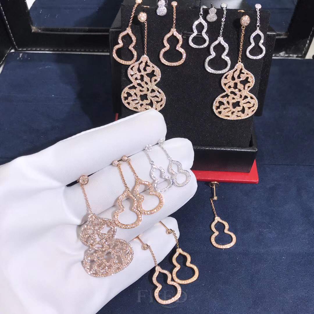 Qeelin Wulu Series 18K Rose Gold Full Diamond Earring Eardrop