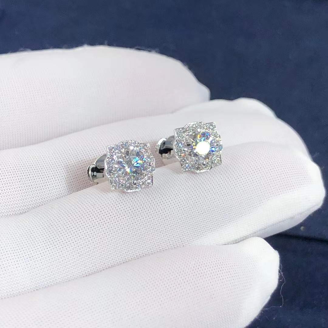 Harry Winston Bell Series Round Bright Cutting 18K White Gold Full Diamond Earing ESDPRDP005BEL