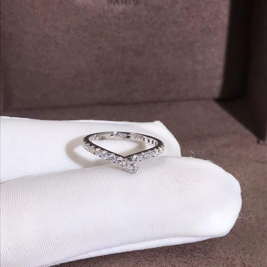 Harry Winston Ribbon Series 18K White Gold Full Diamond Wedding Ring WBDPRDPAFT