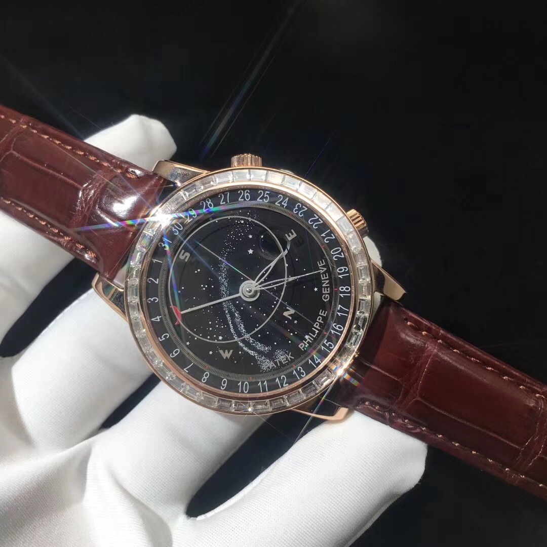 Patek Philippe 18k Gold Diamond Watch Custom Made 6104R