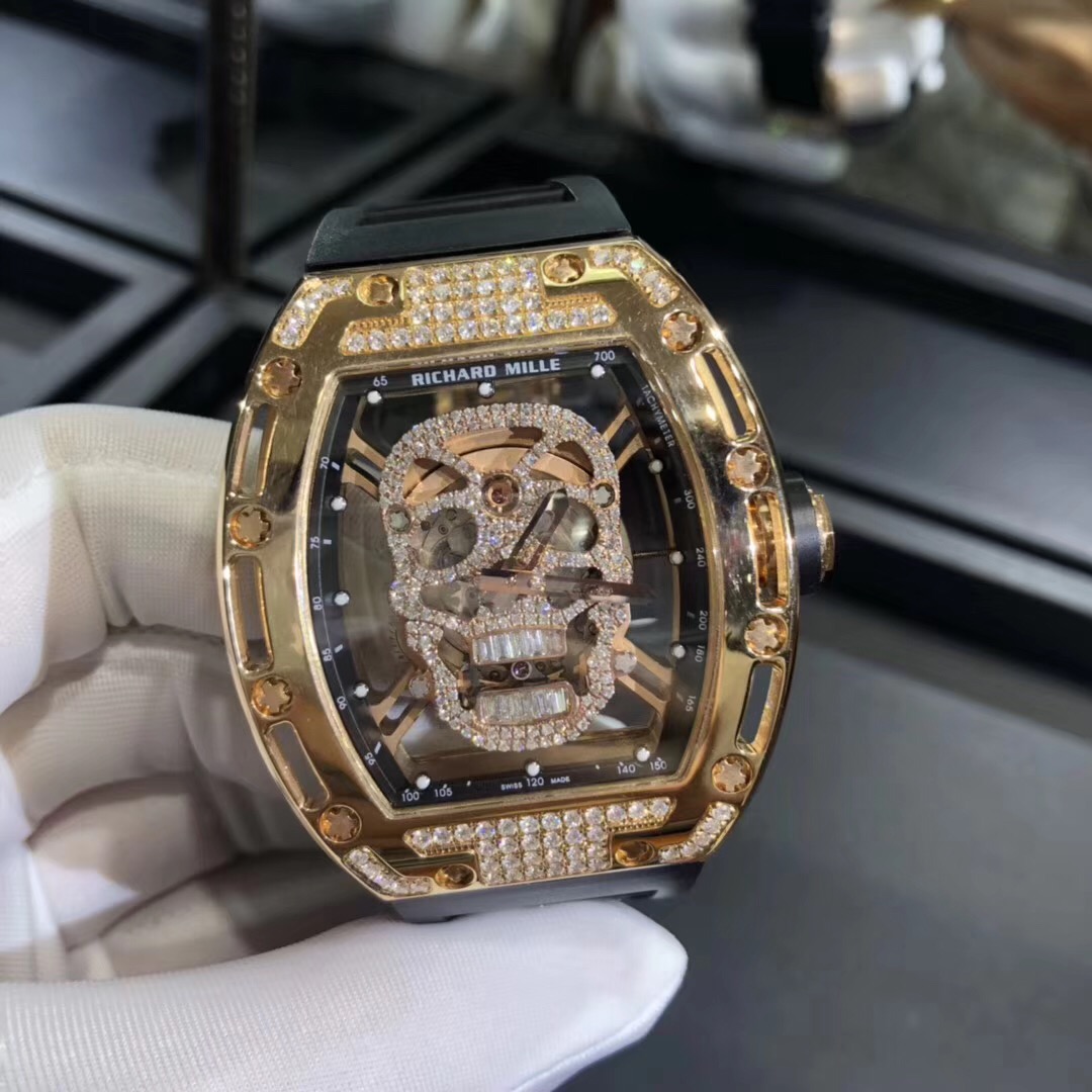 Richard Mille RM 052 18k Gold Diamond Watch High End Custom Made
