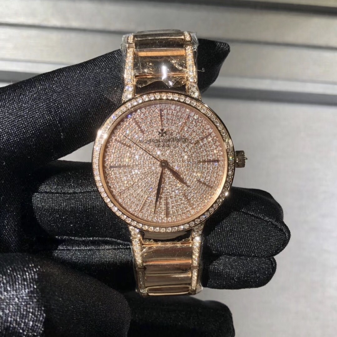 Vacheron Constantin Patrimony 18k Gold Diamond Watch Custom Made