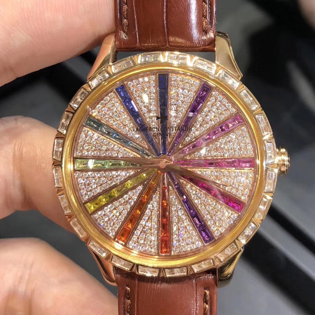 Vacheron Constantin 18k Gold Diamond Gems Watch Custom Made