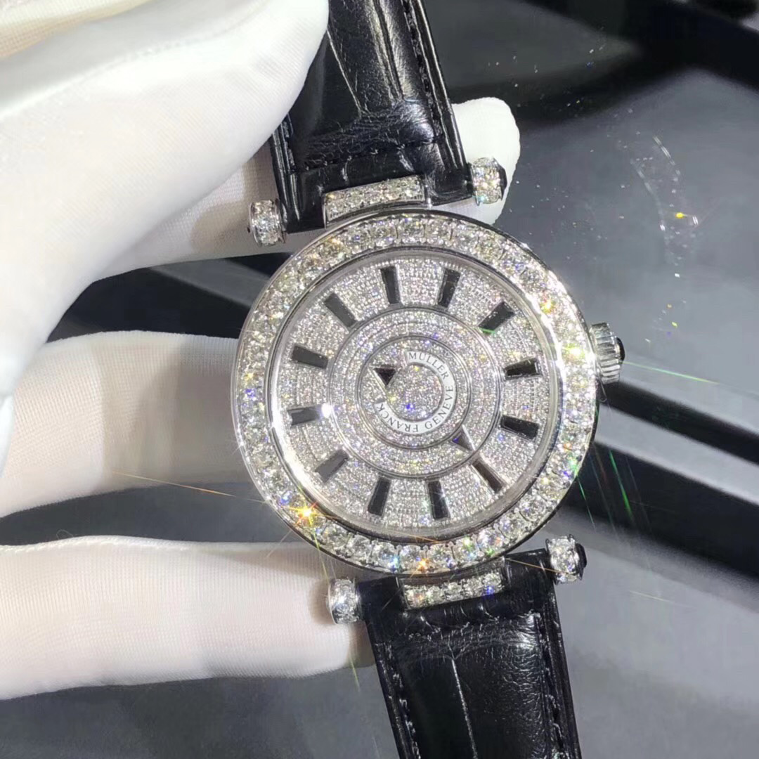 Frank Muller Double Mystery 18k Gold Full Diamond Watch Custom Made