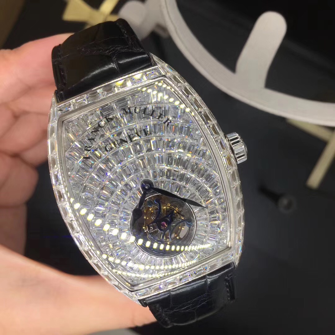 Frank Muller Tourbillon Series 18k Gold Full Diamond Watch