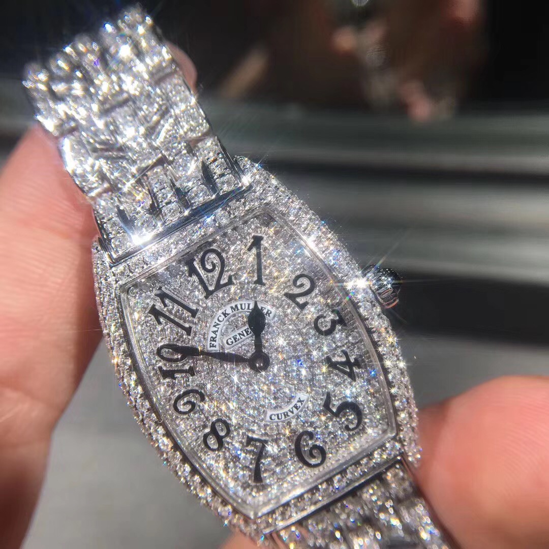 Frank Muller Vanguard Series 18k Gold Full Diamond Watch