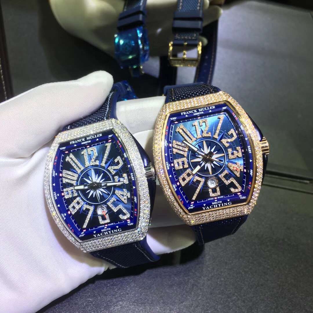 Frank Muller Yachting Series 18k Gold Full Diamond Watch