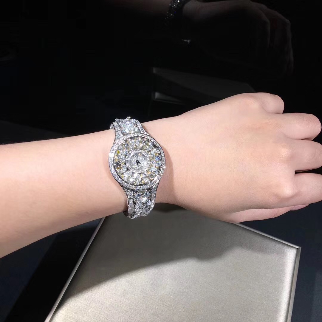 Graff Butterfly Series 18k Gold Full Diamond Women Watch Diamond Belt
