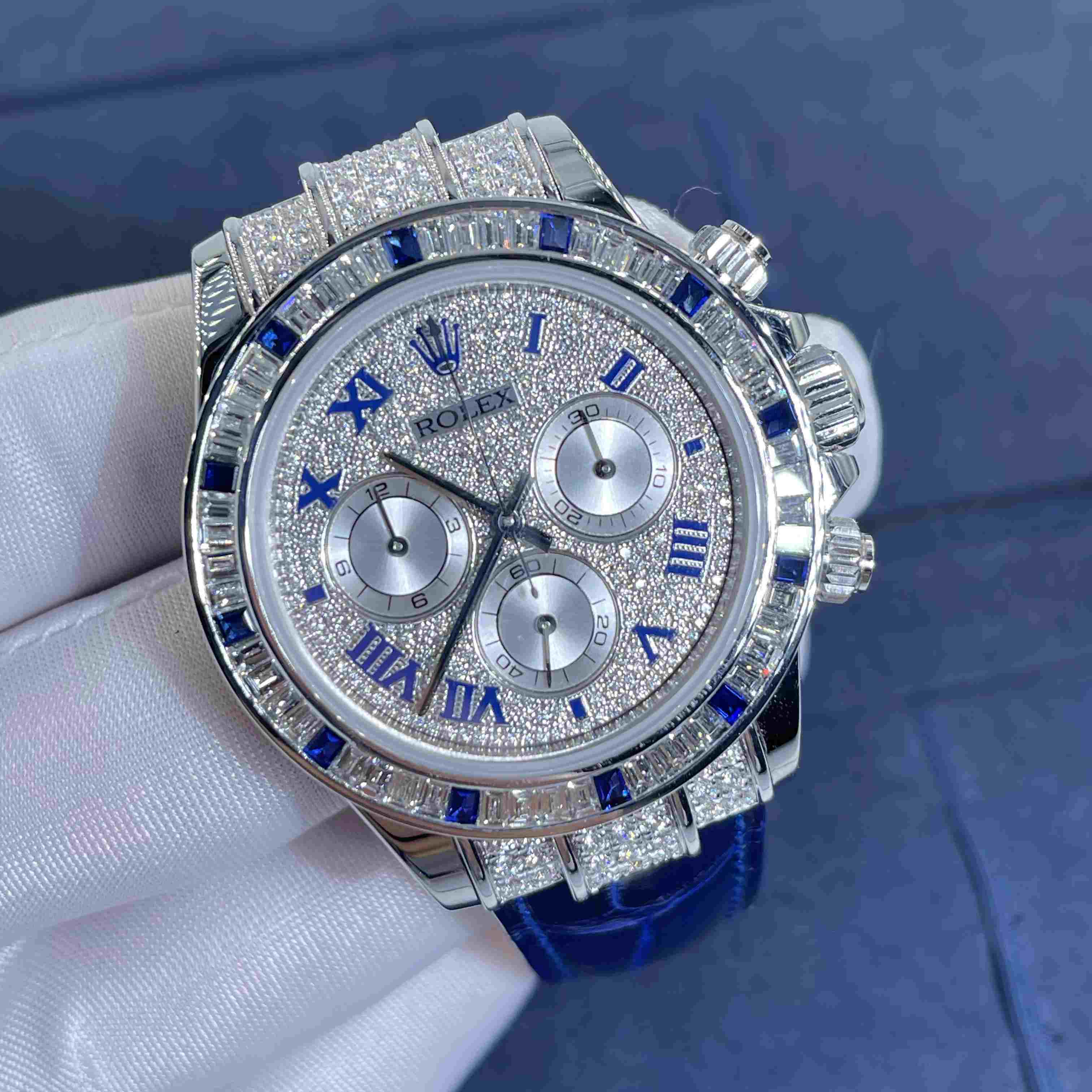 Rolex Daytona Series 18k White Gold Full Diamond Watch Custome Made