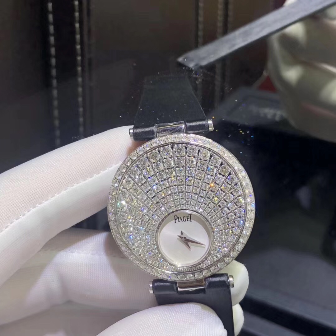 Piaget Limelight Gala Series 18k White Gold Full Diamond Double Side Watch Custom Made