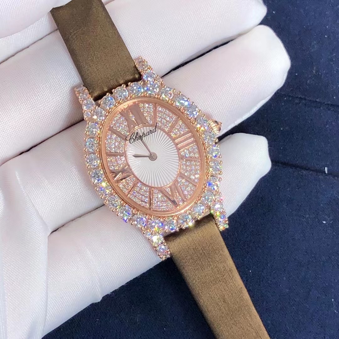  Chopard Happy Diamond 18k Gold Full Diamond Watch Custom Made