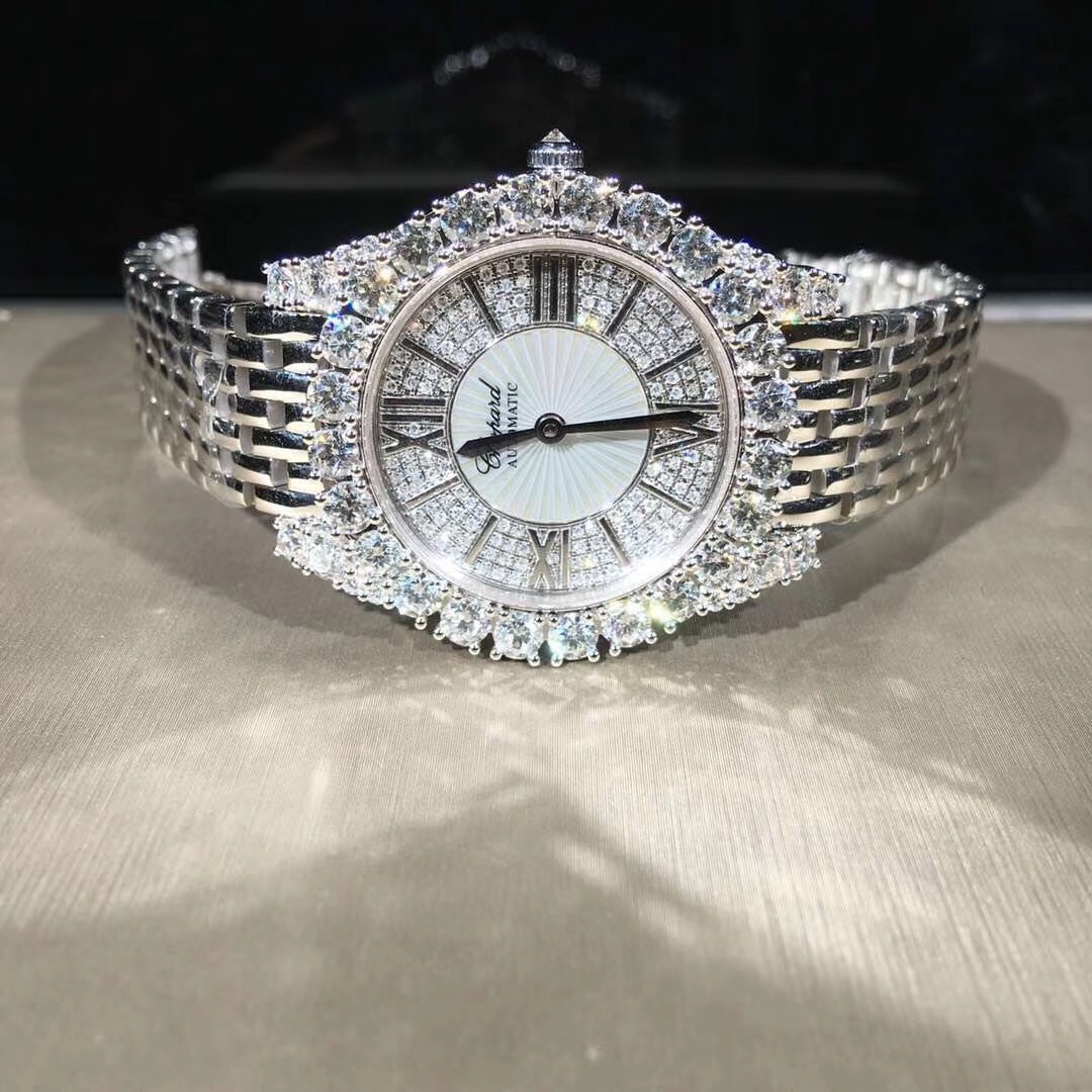 Chopard Lheure Du Diaman Series 18k Gold Full Diamond Gold Belt Watch Custom Made