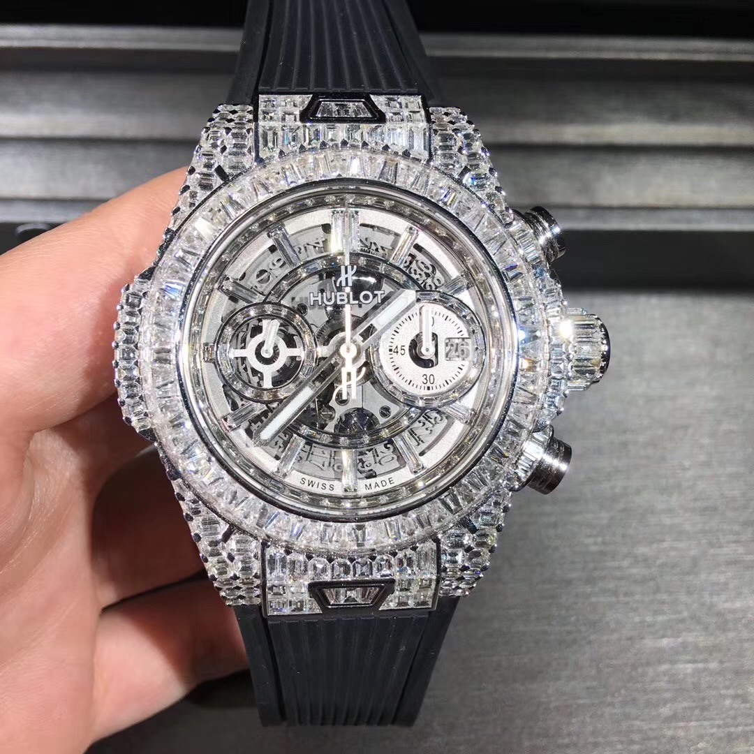 Hubolt Big Bang Series 18k Gold Full Diamond Watch Custom Made