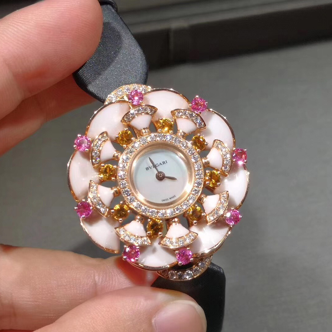 Bvlgari Divas Dream Series 18k Gold Half Diamond Watch High End Custom Made
