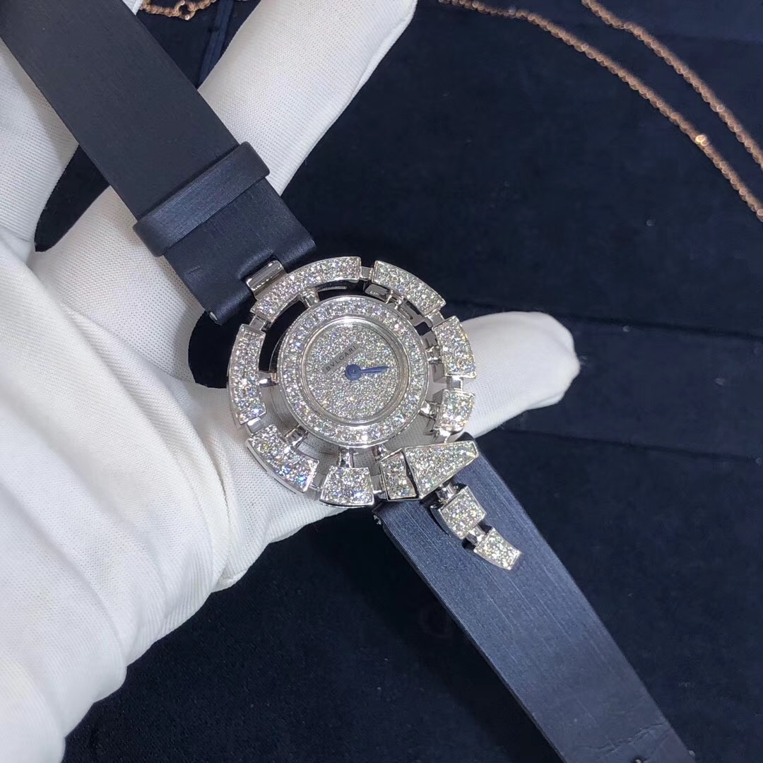  Bvlgari Serpenti  Series 18k Gold Full Diamond Watch High End Custom Made