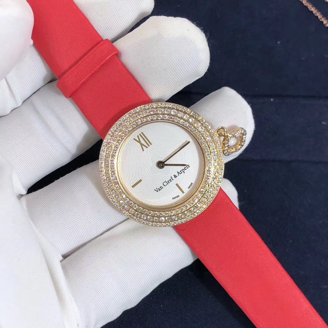 Van Cleef&Arpels Charms Series 18k Yellow Gold Diamond Watch High End Custom Made